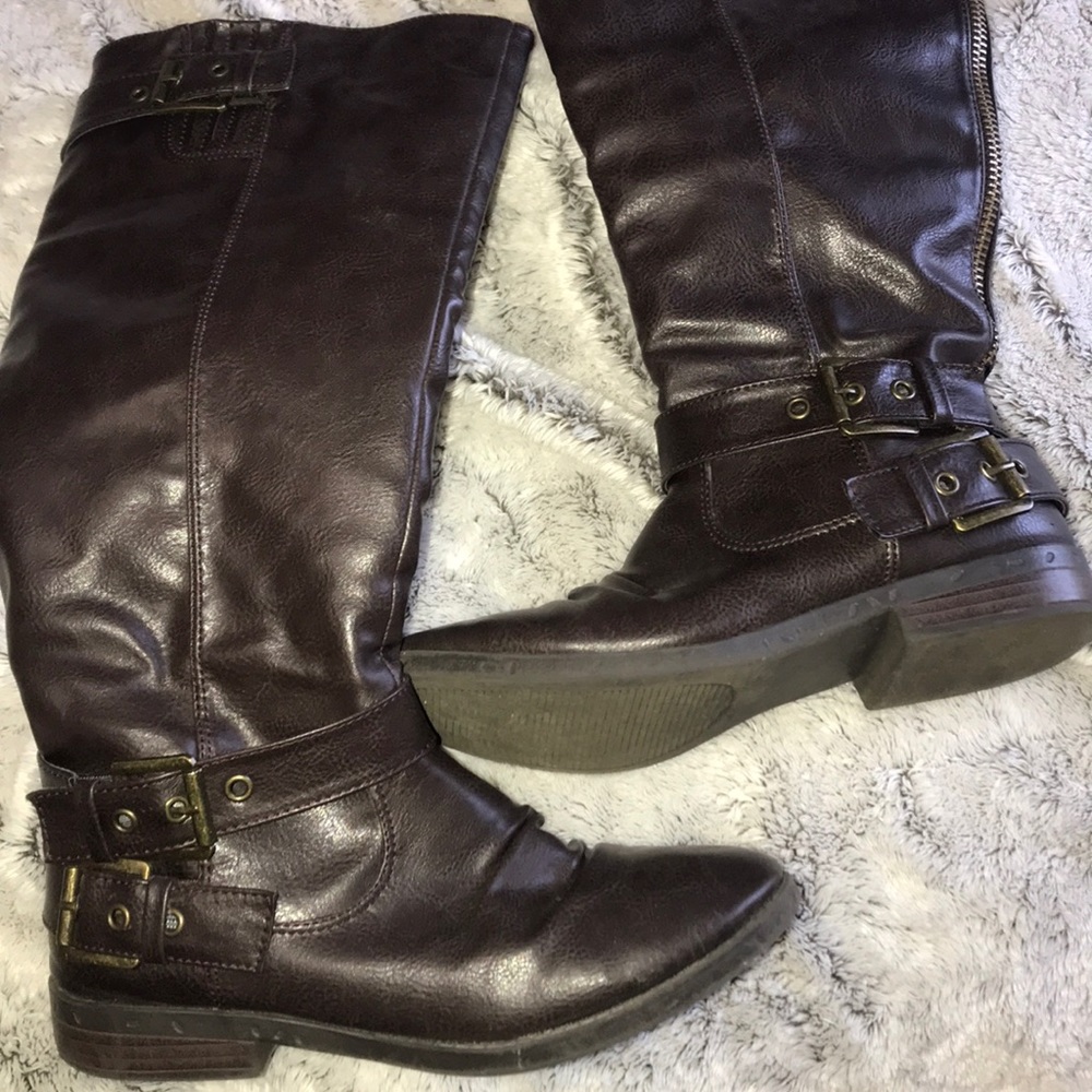 Brown riding boots
